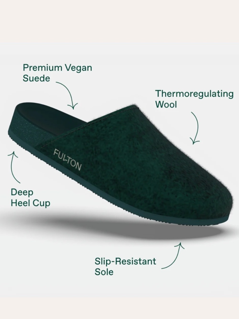 Fulton House Slippers Forest Green Size 11